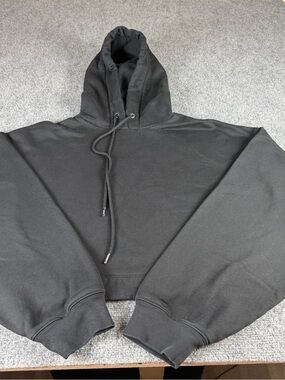 ALO Yoga cropped hoodie women’s large long sleeve ribbed pullover sweater baggy